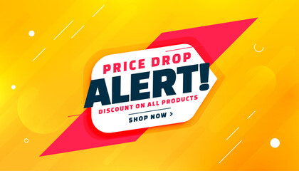 alert price drop offer banner shop now and get discount on all product
