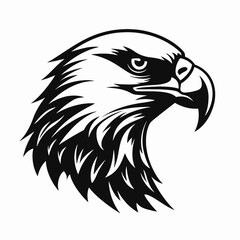 Fototapeta premium Striking graphic eagle head design, symbolizing freedom and power, a bold silhouette