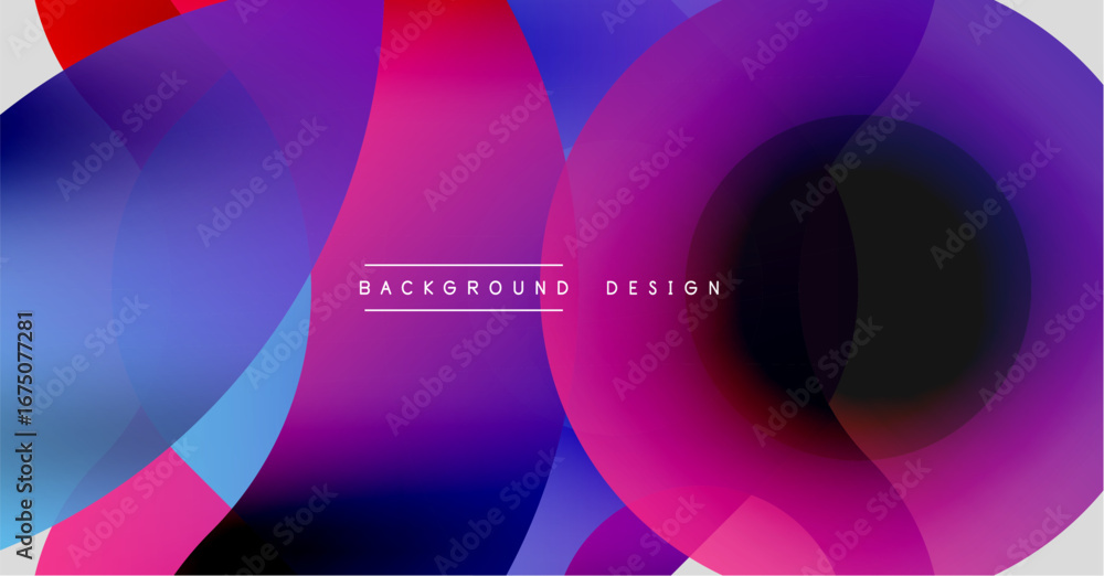 Poster abstract colorful layers create dynamic visual effect. gradient shades blend, forming modern backgro