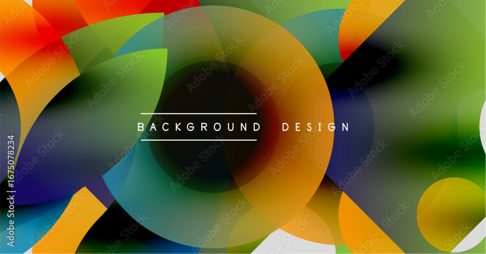 Aufkleber abstract colorful shapes overlap creating dynamic visual effect. modern design elements suggest flui