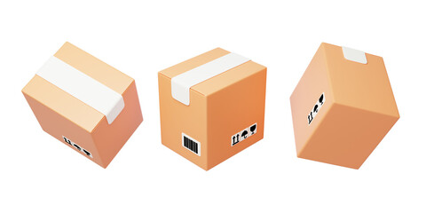 Express logistics parcel transport box storage box 3D