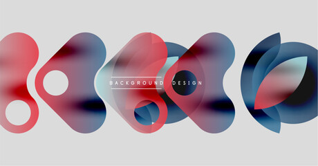 Abstract fluid shapes, vibrant colors, modern design. Background features overlapping elements, creating dynamic visual effect.