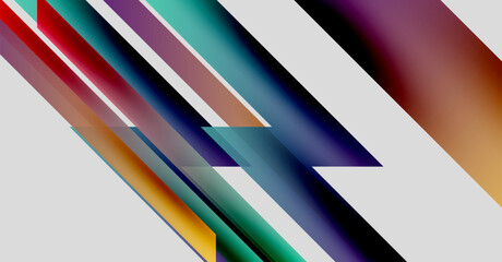 Abstract composition featuring vibrant diagonal stripes. Colors blend, creating dynamic visual effect. Minimalist design, modern aesthetic.