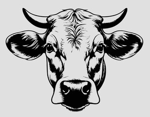Cow Silhouette digital Art, Intricate Powerful and Ready for Print or Web, Sharp Details. Strong Identity. Timeless Design, Symbolize Strength, Courage, Logo 