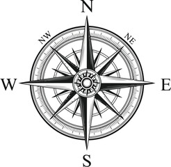 compass on a white background