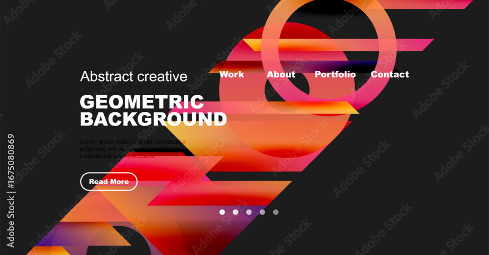 Poster dynamic abstract design. vibrant colors blend, creating modern geometric background for website head