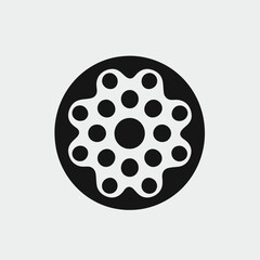 Fototapeta premium Distinctive geometric pattern showcasing dots within a circular form silhouette