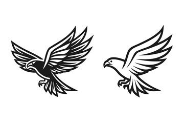 Obraz premium Dynamic eagle logos capture freedom and power, perfect for sports teams and branding