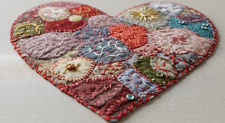 Colorful heart shaped patchwork quilt
