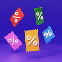E-commerce promotions Discount coupons 3D