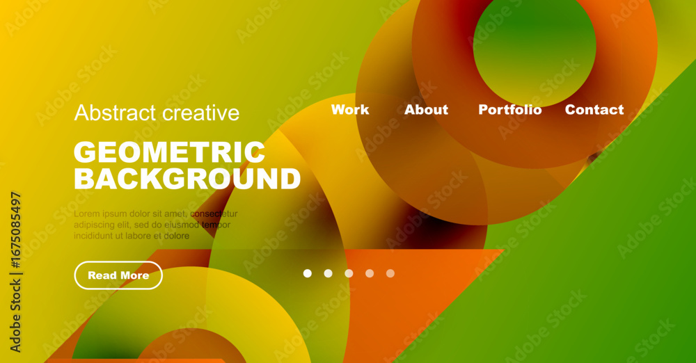 Poster bright geometric background design. overlapping circles create vibrant visual effect. text elements 