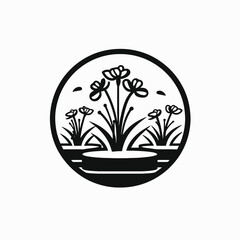 Serene floral design featuring blossoming botanical arrangements, creating an elegant plant silhouette