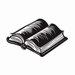 Open illustrated vintage book, an eye catching artistic design and bold silhouette