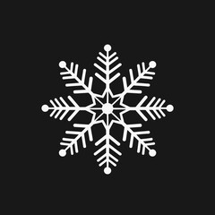 Dazzling white snowflake intricate geometric design, clean winter celebration background silhouette