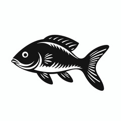 Elegant carp fish illustration art with decorative accents, vector silhouette