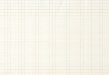 Aged, off-white graph paper with subtle yellowing and faint grid lines,  notebook,  nostalgic