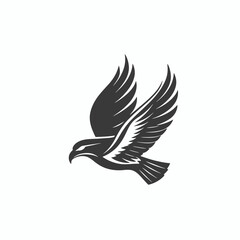 Naklejka premium Majestic hawk soars, strong and free, a powerful avian silhouette