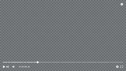 Video player flat picture, screen, template. Video record screenshot eps 10 vector illustration. Movie, podcast, interview, news, shock, video toolbar indicator sample image.