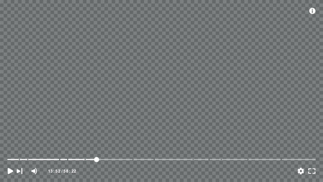 Video player flat picture, screen, template. Video record screenshot eps 10 vector illustration. Movie, podcast, interview, news, shock, video toolbar indicator sample image.