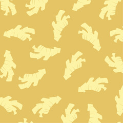 A seamless pattern ginger roots. Perfect for food packaging, fabric prints, and kitchen wallpaper