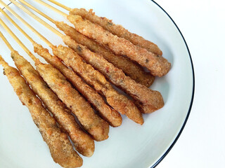 A Plate of Traditional Indonesian Snack Called Sempol
