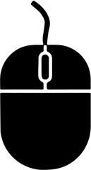 black silhouette of a computer mouse