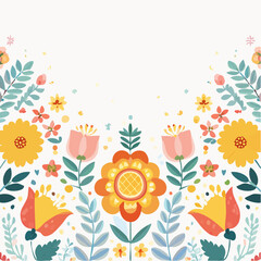 Colorful Floral Border Pattern Design
