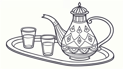 Minimalist Tea Set on Tray Ve...