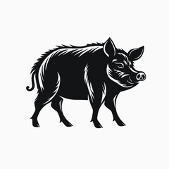 Fototapeta premium Bold and striking image of a wild boar presented in silhouette