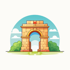 Fototapeta premium Cartoon Style Ancient Archway Illustration