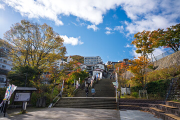 秋の伊香保温泉 石段街入口　群馬県渋川市