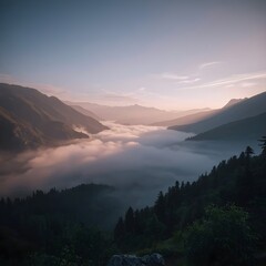 Obraz premium Ethereal Misty Valley