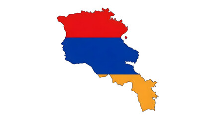 Armenia Map Outline Filled with National Flag –Geographic Shape and Patriotic Illustration Design