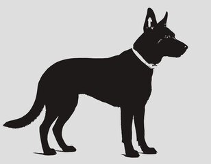 Dog Silhouette digital Art, Intricate Powerful and Ready for Print or Web, Sharp Details. Strong Identity. Timeless Design, Symbolize Strength, Courage, Logo, and Leadership 