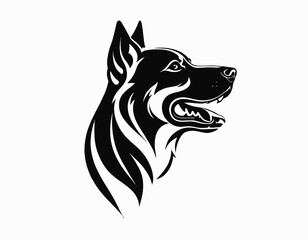Fototapeta premium Dog Silhouette digital Art, Intricate Powerful and Ready for Print or Web, Sharp Details. Strong Identity. Timeless Design, Symbolize Strength, Courage, Logo, and Leadership 