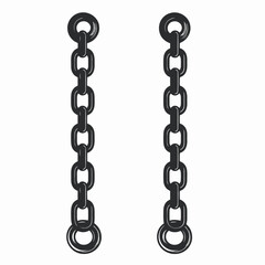 Two bold chains hanging down vertically in a dark metal silhouette