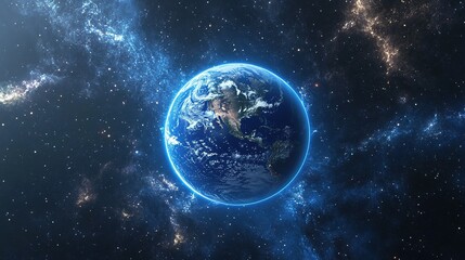 High-resolution_cinematic shot of glowing Earth