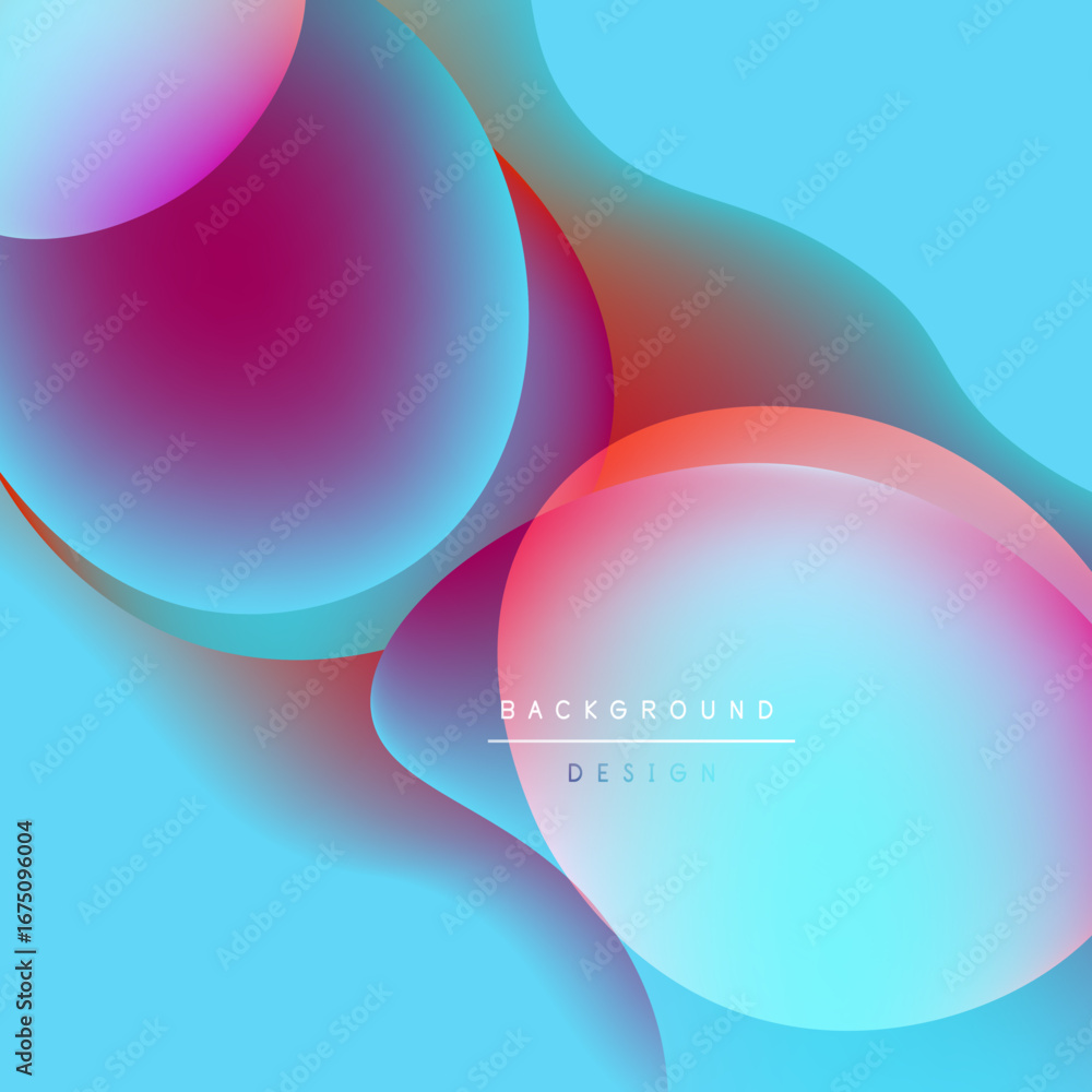 Poster abstract fluid shapes overlap. vibrant colors blend, creating dynamic visual effect. soft gradients 