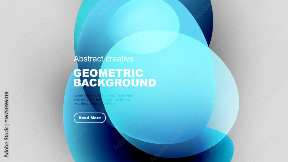 Poster abstract geometric background features overlapping colorful shapes. modern design with text elements