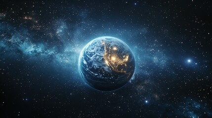 Obraz premium High-resolution_cinematic shot of glowing Earth