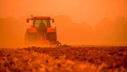 Fototapeta premium The beauty of agriculture shines through the fog. 