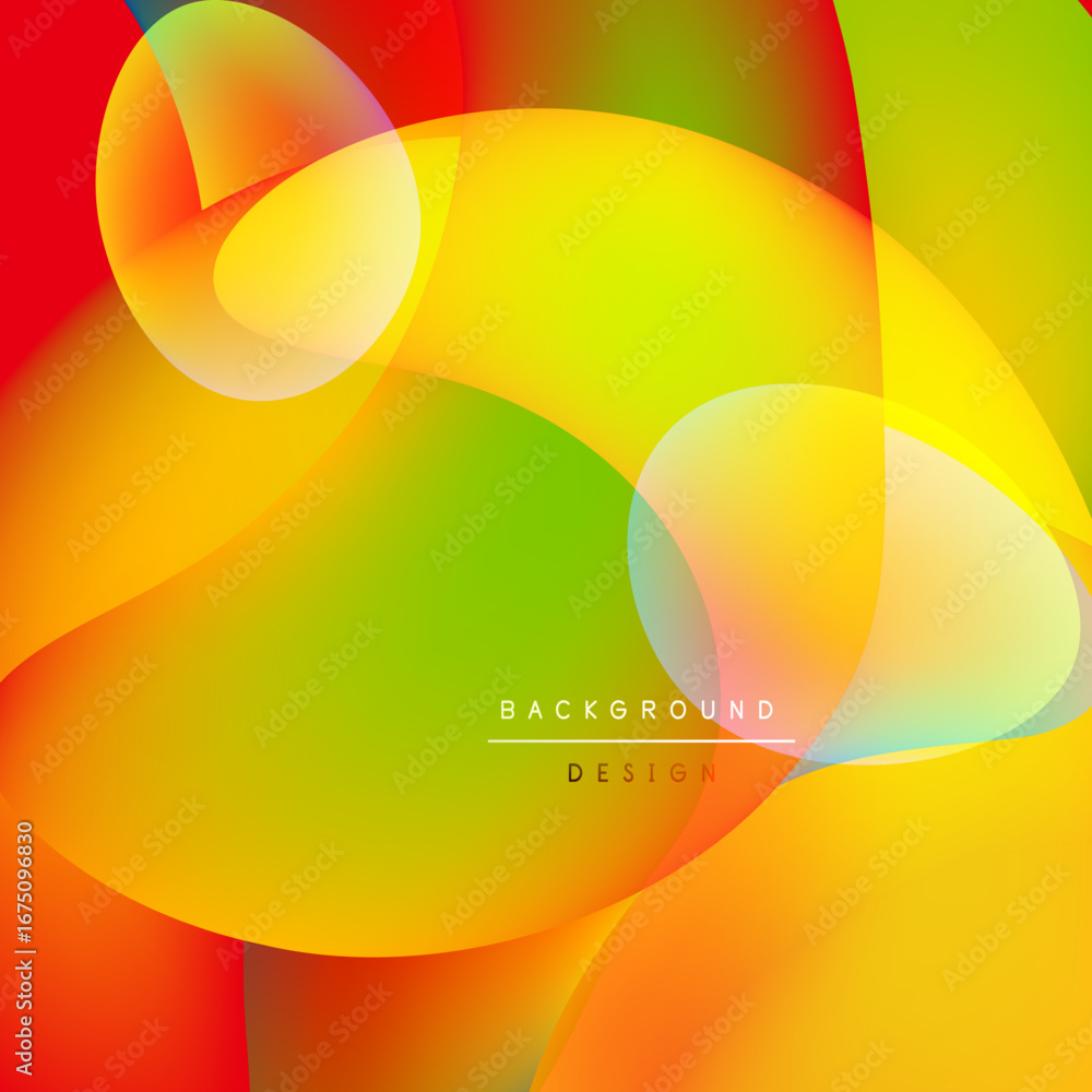 Poster vibrant abstract background. overlapping colorful shapes create dynamic visual effect. smooth gradie