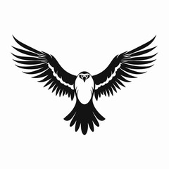 Fototapeta premium Majestic and strong bird spreading its wings into the sky silhouette