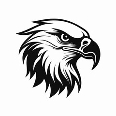 Obraz premium Majestic bald eagle head illustration, a bold and striking vector silhouette