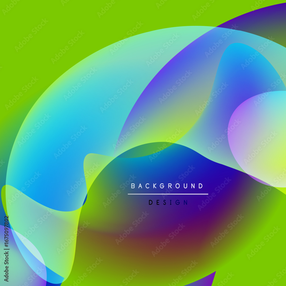 Poster abstract fluid shapes blend vibrant colors. gradient transitions create dynamic visual effect. moder