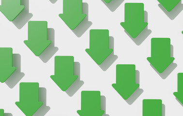 Obraz premium Arrow down down Low discount down 3D