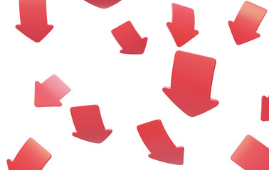 Arrow down down Low discount down 3D