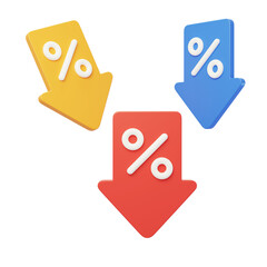 E-commerce arrow Low Price discount Big promotion label 3D
