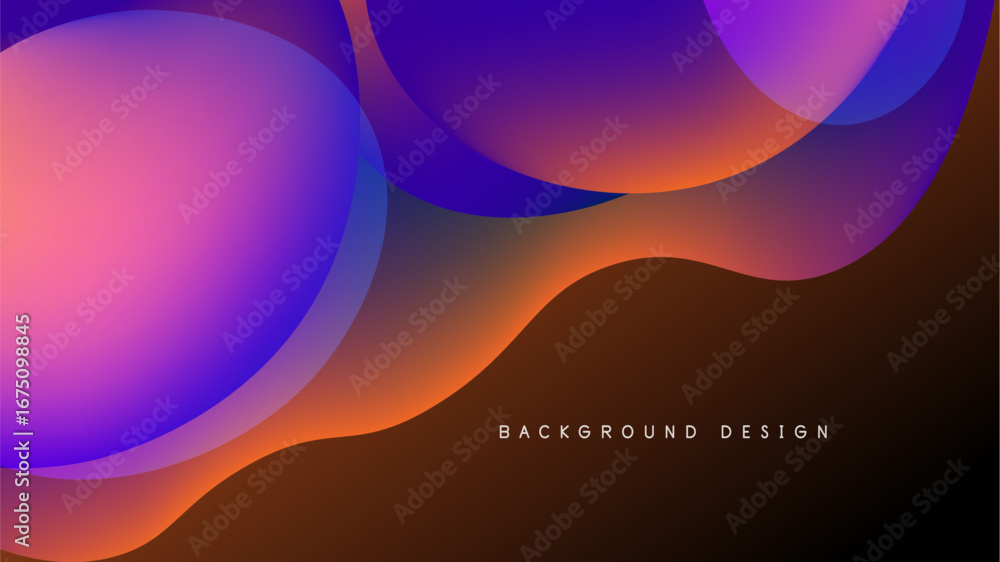 Poster abstract fluid shapes blend vibrant colors. gradient transitions create dynamic visual effect. moder