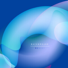 Abstract fluid shapes, blue hues dominate. Gradient blends create soft visual texture. Modern design element, calming aesthetic.